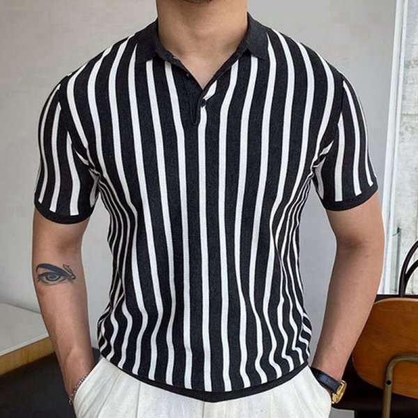 Knitwear Short Sleeve Business Polo Shirt Men