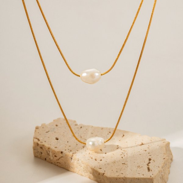 Freshwater Pearl Double-layer Non-fading Necklace