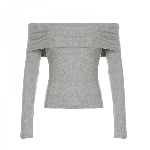 Solid Color Simple Knitting Top For Women