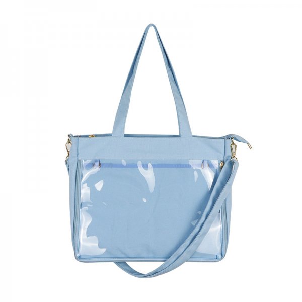 Single Canvas Long Shoulder Strap Detachable Single Shoulder Messenger Bag Two-dimensional Transparent Bag