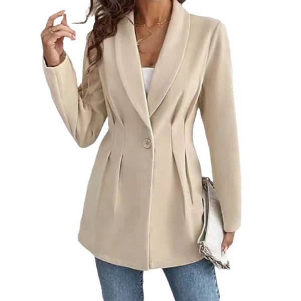 Spring NEW Long Sleeve Slim Fit Woolen Women's Coat