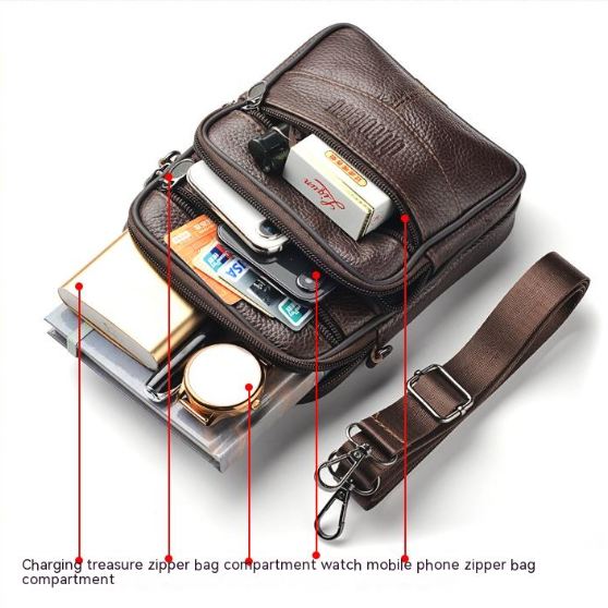 New Men's Waist Bag Multi-functional Shoulder Messenger Bag Can Wear Mobile Phone Belt Pouch