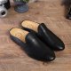 Summer Fashion Casual Men's Slippers  Soft Leather Soft Sole Baotou Half Slippers