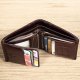 Men's top layer short leather wallet