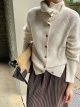 Thin Bedford Cord Sweater Idle Style Single-breasted Loose Solid Color Knitted Cardigan Women's Clothes