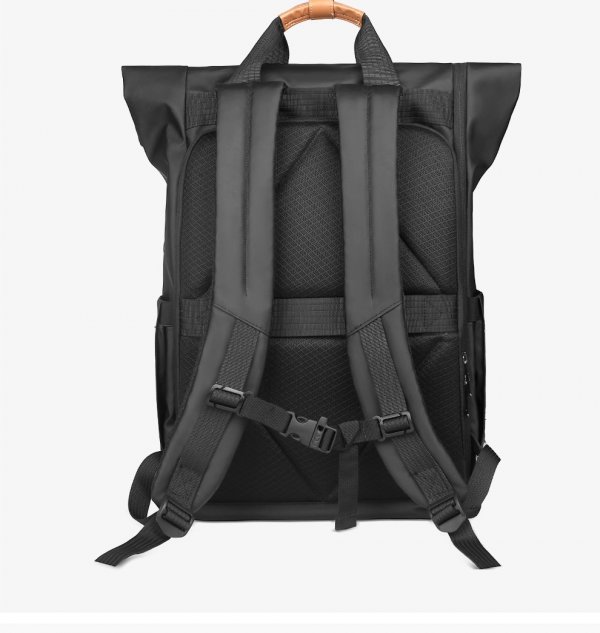 Men's Side Closure Leisure Commute Travel Curved Edge Backpack