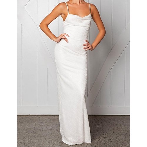 Women Party Birthday Maxi Slim Dress, Solid Colored Backless Halter Neck