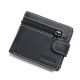 Men's leather wallet with zipper and buckle