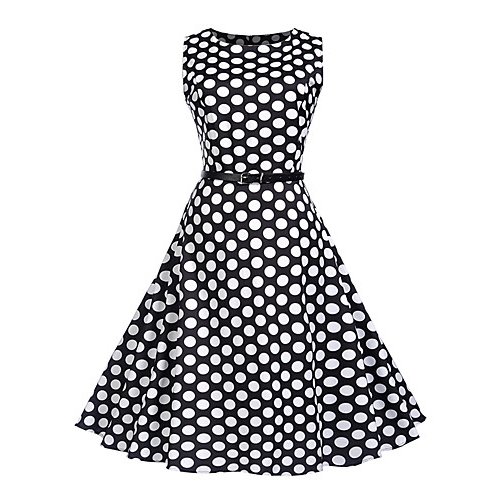 Dress female vintage dress, polka dot print