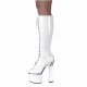 Women winter boots boots knee high boots background with round zipper Party Black and White Night