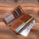 Fashion Stitching Long Cowhide Leather Men's Wallet