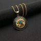 Horus Eye Titanium Steel Plated Round Plate Pendant Necklace