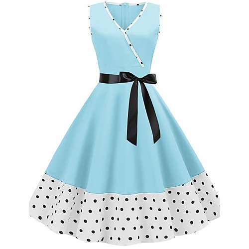 Female basic dress, polka dot print