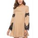 Women chic lace trumpet sleeve dress