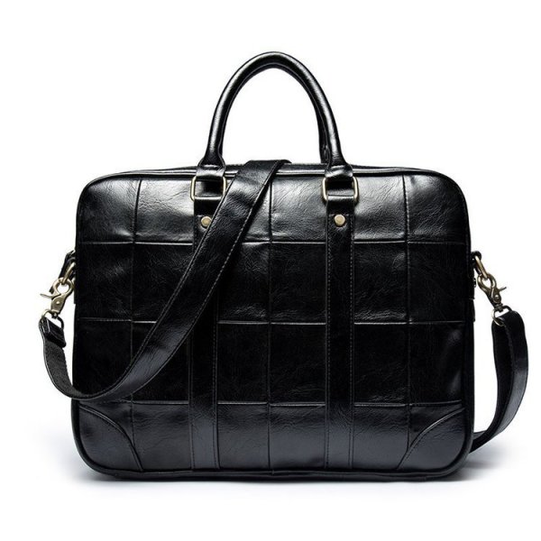 Men's PU Leather One Shoulder Handbag Business Briefcase