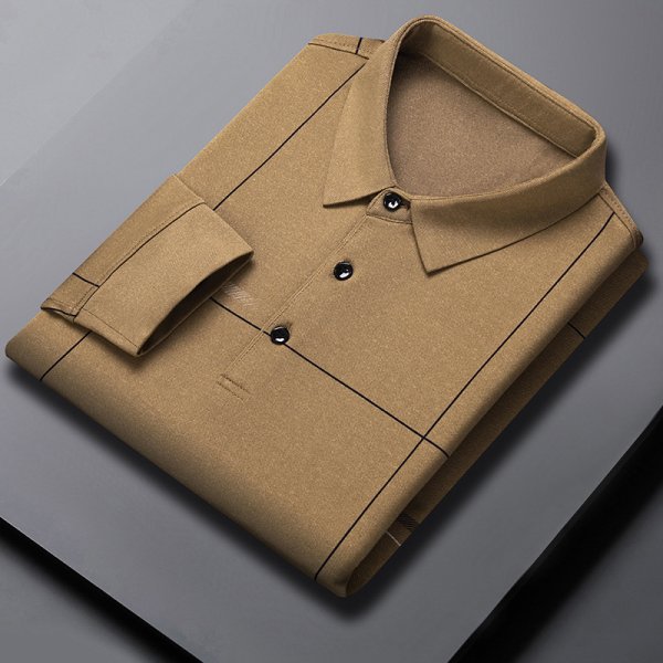 Autumn New Long-sleeved T-shirt Men's Lapel