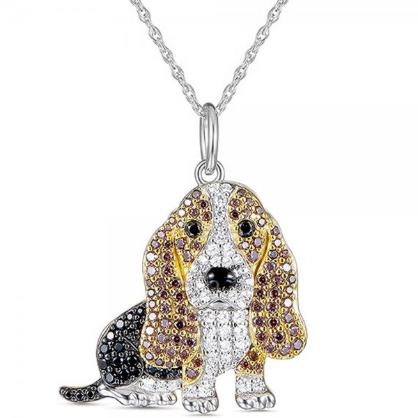 Cute Baggy Hound Pendant Necklace