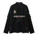 High Street American Color Matching Letters Embroidered Lapel Long Sleeve Casual Top