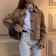 Women's Long-sleeved Turn-down Collar Coat Single-breasted Pocket Jacket