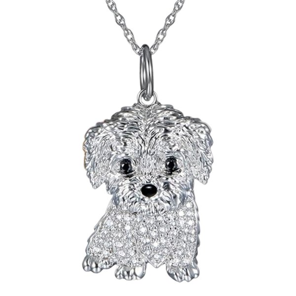 Eco-friendly Zinc Alloy Die Casting Puppy Pendant Necklace