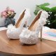 Wedding Shoes Lace Flower Pearl Women's High Heels