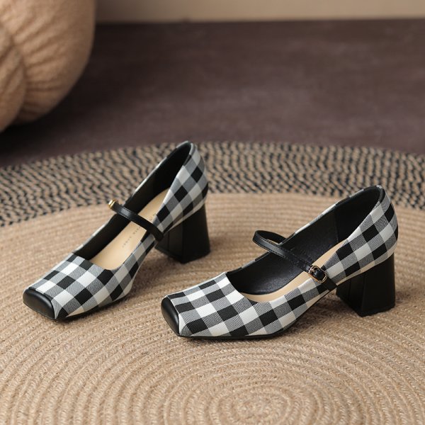 Pig Nose Square Toe High Heels Female