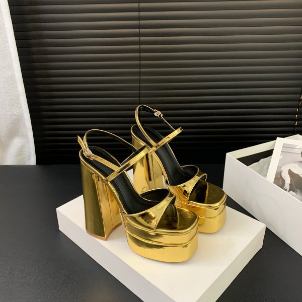 Platform Thick Heel Ankle-strap Sandals Roman Buckle High Heels