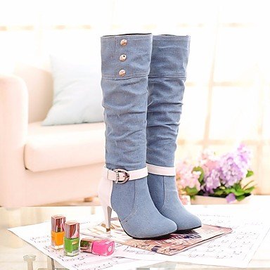 Women autumn and winter boots knee high boots stiletto boots round black