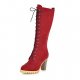 Women boots autumn and winter boots chunky knee-high boots with round yellow