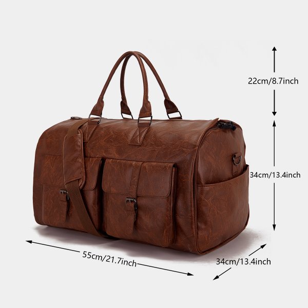 Travel Convenient Portable Garment Bag PU Leather Luggage Bag