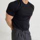 Men's Short Sleeve Slim Solid Color Cotton Base Shirt