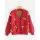 The basic solid color long-sleeved cardigan women daily, V-neck