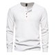 Four-button Waffle Men's Long-sleeved T-shirt