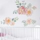 Girly Heart Pink Watercolor Plant Flowers Baby Room Dormitory Bedroom Decoration Wall Stickers