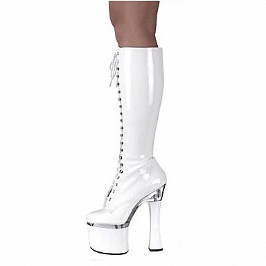 Women winter boots boots knee high boots background with round zipper Party Black and White Night