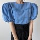 Retro Puff Sleeve Shirt Women Short Sleeve Niche Shoulder Top