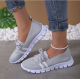 Casual Lace-up Mesh Shoes Preppy Flats Walking Running Sports Shoes Sneakers For Women