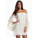 Women Mini Shift Dress Lace Fashion Off Shoulder Off Shoulder