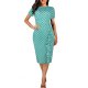 Feminine dress tight dress with polka dot ruffle