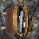 Men's Leather Messenger Bag A4 Flap Vintage Shoulder Briefcase