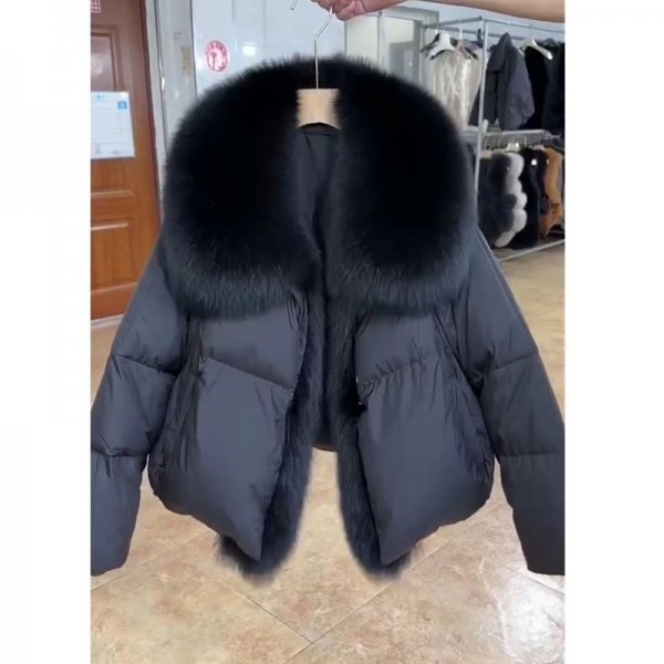 Winter New Fashion Loose Thick Cotton-padded Coat Western Style Fur Collar Slimming Women's Fashion