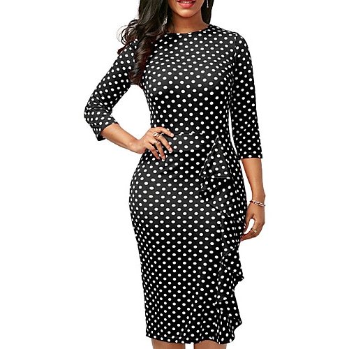 Women wear out dresses every day, dot print