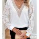 New Autumn Women's Clothing Long Sleeve V-neck Stitching