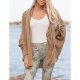 Women go chic layered long-sleeved solid color long loose coat, hood