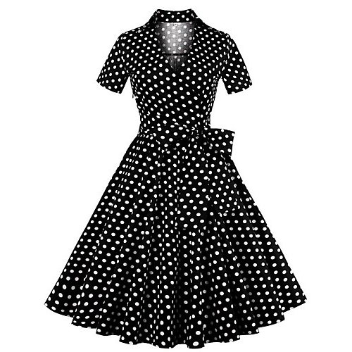 Female dress, polka dot lace