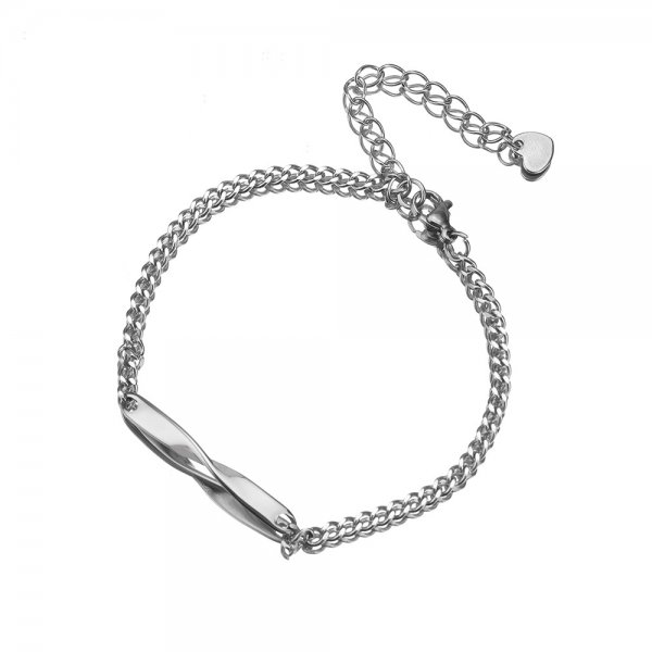 Simple Stainless Steel Mobius Couple Bracelet