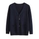 Women solid color long sleeve Slim cardigan basic daily cotton