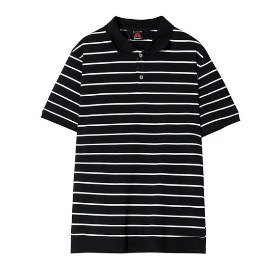 Men's Summer Loose Cotton Striped Short Sleeves T-shirt