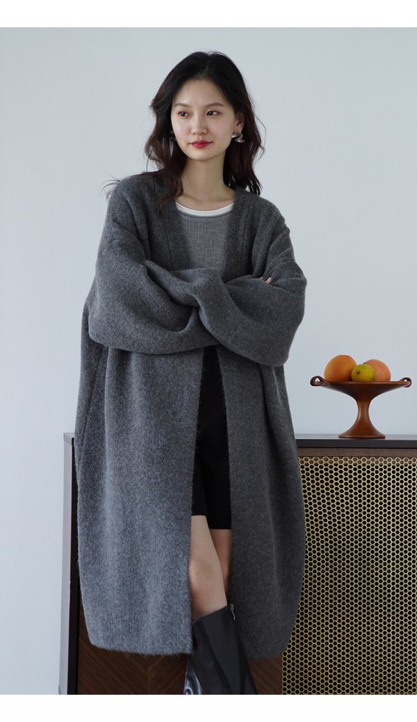 Long Knitted Cardigan Coat Women's Loose Knitted Top