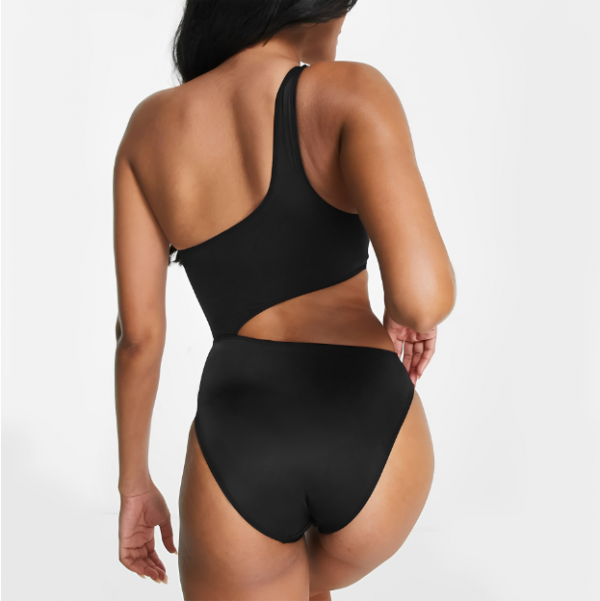 Black And White Stitching Contrast Color Hollow Swimsuit